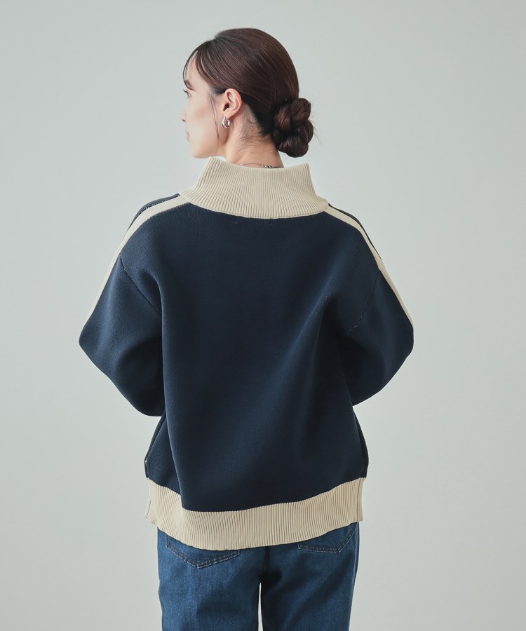 シューラルー(SHOO・LA・RUE/Cutie Blonde)の【S-LL】ラインデザインが目を惹く スポンディッシュニット トラックジャケット2