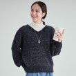 シューラルー(SHOO・LA・RUE/Cutie Blonde)の【S-LL/前後2WAY】大人のゆるさが魅力 ベロア風ラメモールニット ネイビー(094)