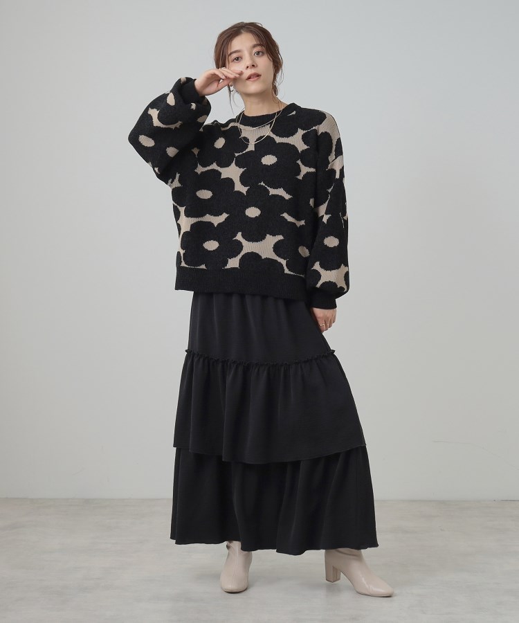 シューラルー(SHOO・LA・RUE/Cutie Blonde)の【S-LL】大人レトロな デイジー柄 モールニット3