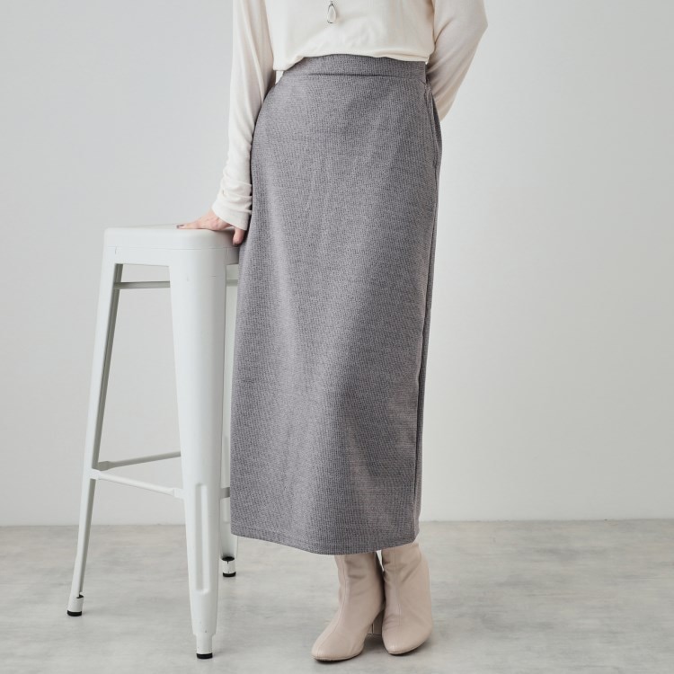 シューラルー(SHOO・LA・RUE/Cutie Blonde)の【S-LL】さりげないラメが上品 やわらかナロースカート マキシ・ロングスカート