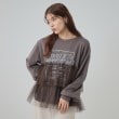 シューラルー(SHOO・LA・RUE/Cutie Blonde)の【S-LL】一枚でサマになる チュールドッキング ロゴスウェット10