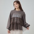 シューラルー(SHOO・LA・RUE/Cutie Blonde)の【S-LL】一枚でサマになる チュールドッキング ロゴスウェット トープ(054)