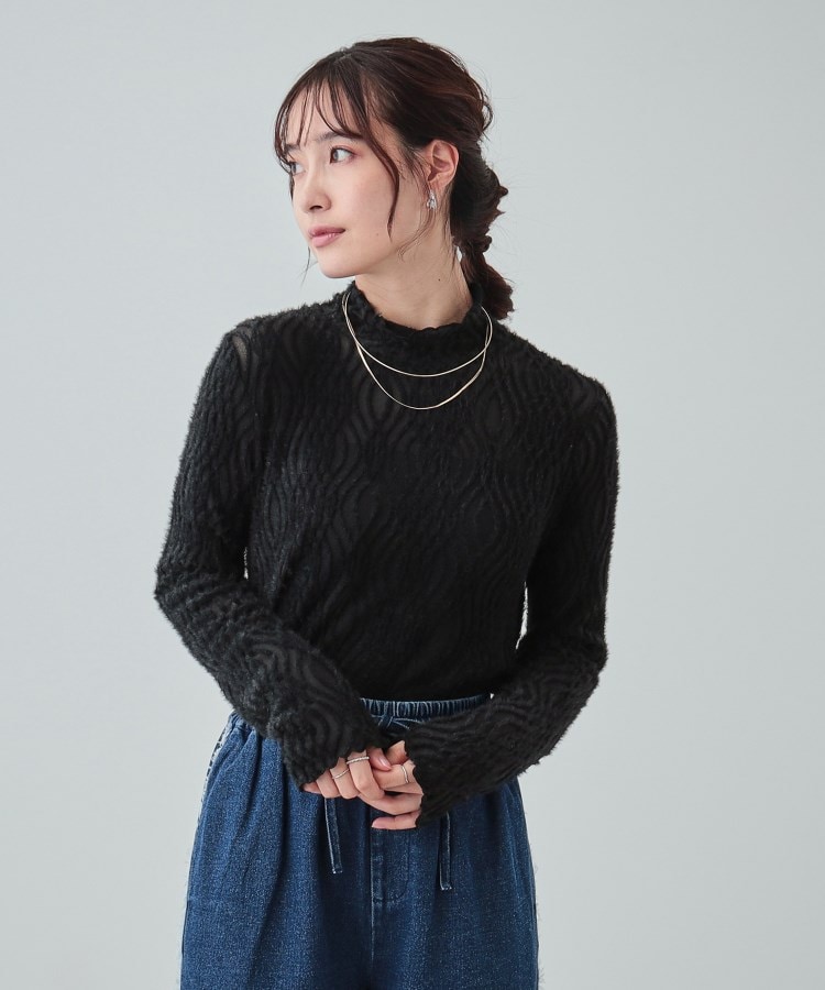 シューラルー(SHOO・LA・RUE/Cutie Blonde)の【S-LL/洗える】レイヤードコーデに ふわふわフェザー調ウェーブ柄インナー5