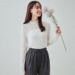 シューラルー(SHOO・LA・RUE/Cutie Blonde)の【S-LL/洗える】レイヤードコーデに ふわふわフェザー調ウェーブ柄インナー ホワイト(001)