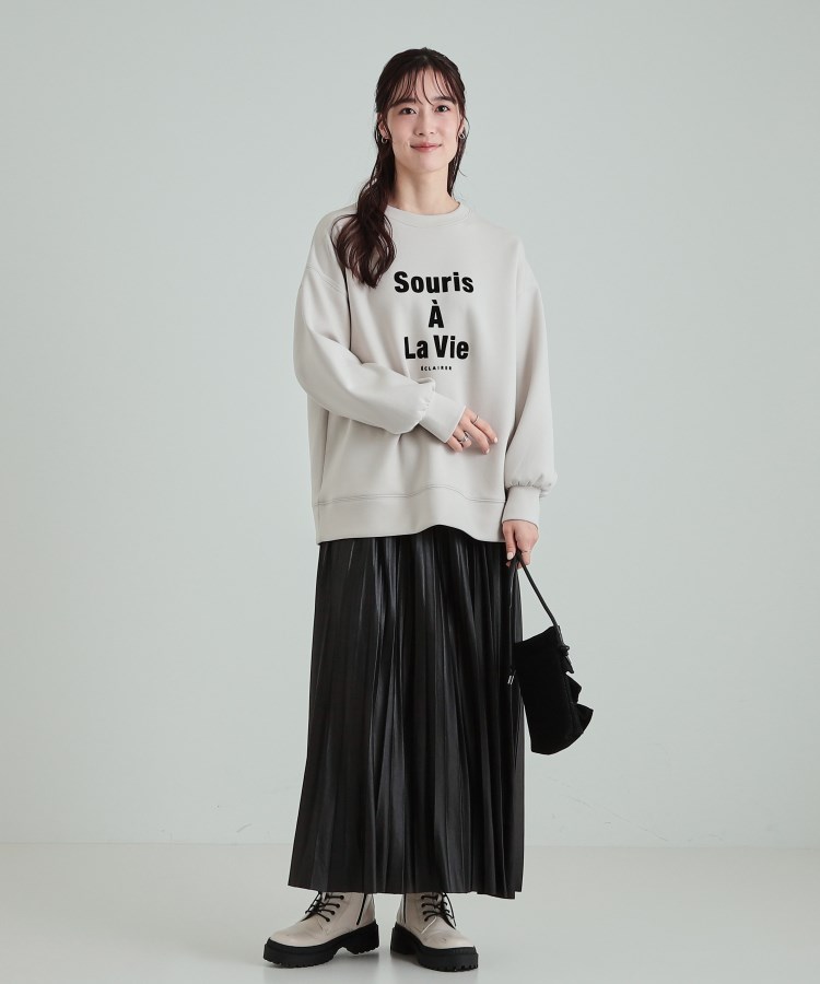 微光沢で華やか レザー調プリーツスカート(マキシ・ロング 微光沢で華やか レザー調プリーツスカート(マキシ・ロング