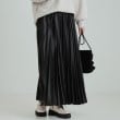 シューラルー(SHOO・LA・RUE/Cutie Blonde)の微光沢で華やか レザー調プリーツスカート ブラック(019)