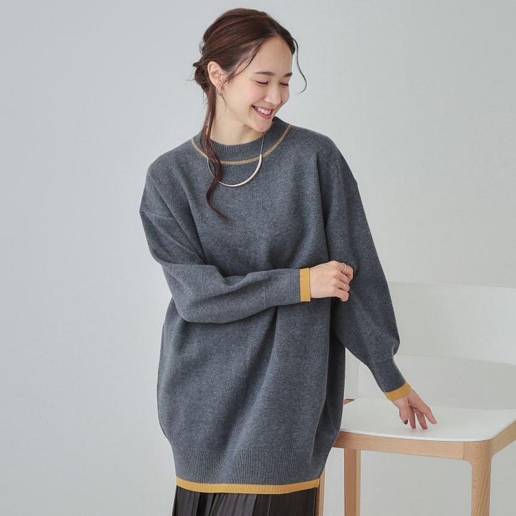 シューラルー(SHOO・LA・RUE/Cutie Blonde)の【S-LL】バックロゴがアクセント もちもちやわらかニットチュニック チュニック