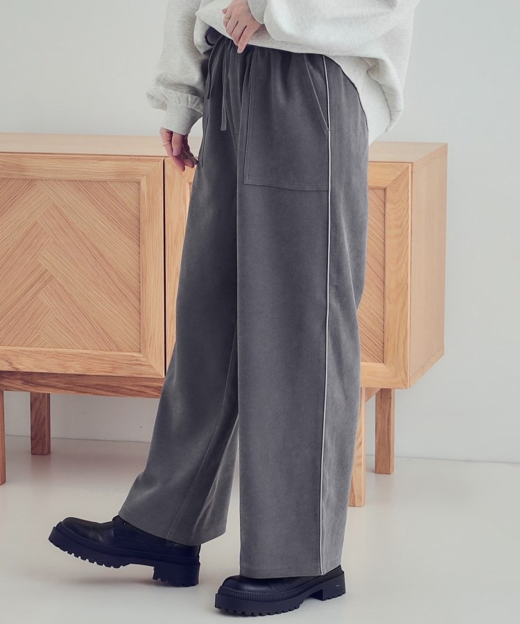 シューラルー(SHOO・LA・RUE/Cutie Blonde)の【S-LL/洗える】サイドラインで差をつける ゆるベイカーパンツ6