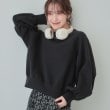 シューラルー(SHOO・LA・RUE/Cutie Blonde)の【洗える/S-LL/SHOO WARM】ラグランあったか裏起毛スウェット ブラック(019)