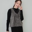 シューラルー(SHOO・LA・RUE/Cutie Blonde)の【S-LL/2点セット】大人のフェミニンカジュアルに　フェザー調ベスト+リブニット チャコールグレー(014)