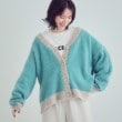 シューラルー(SHOO・LA・RUE/Cutie Blonde)の【洗える】ふわふわ起毛 オーバーサイズ カーディガン ブルーグリーン(597)