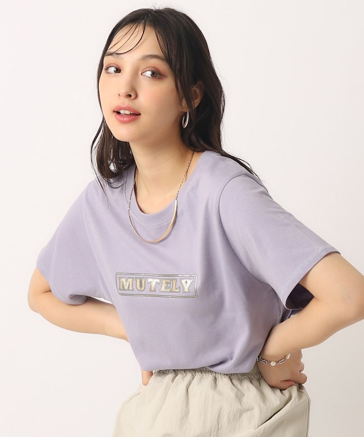 シューラルー(SHOO・LA・RUE/Cutie Blonde)の【洗える/プチプラ】コンパクト プリントTシャツ ラベンダー(480)