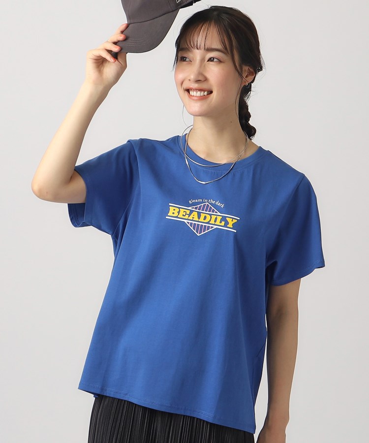 シューラルー(SHOO・LA・RUE/Cutie Blonde)のコンパクト プリントTシャツ ブルー(892)