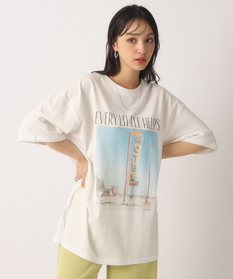 シューラルー(SHOO・LA・RUE/Cutie Blonde)の【洗える】アソートプリント BIG Tシャツ ホワイト(302)