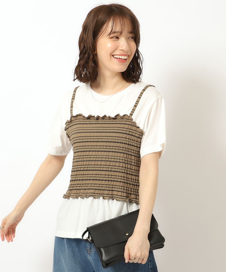 洗える】キャミレイヤード風Tシャツ(Tシャツ) | SHOO・LA 洗える】キャミレイヤード風Tシャツ(Tシャツ) | SHOO・LA