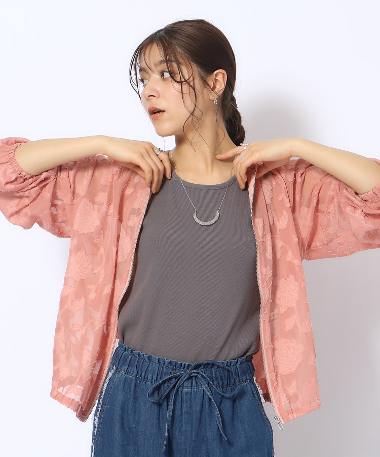 花柄シアーZIPパーカー(カーディガン/ボレロ) | SHOO・LA・RUE 花柄シアーZIPパーカー(カーディガン/ボレロ) | SHOO・LA・RUE