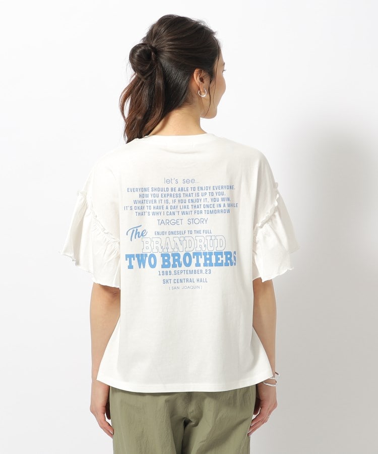 綿100%】フリルスリーブ プリントTシャツ(Tシャツ) | SHOO 綿100%】フリルスリーブ プリントTシャツ(Tシャツ) | SHOO
