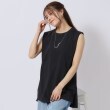 シューラルー(SHOO・LA・RUE/Cutie Blonde)の【洗える】タックノースリーブTシャツ ブラック(019)