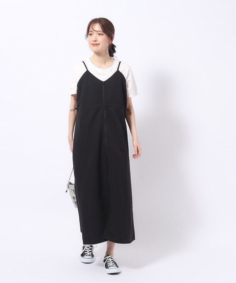 シューラルー(SHOO・LA・RUE/Cutie Blonde)のシルエットが変えられる フロントZIP ドロストキャミワンピース1