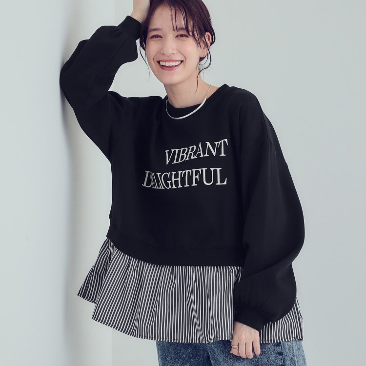 シューラルー(SHOO・LA・RUE/Cutie Blonde)の【あったか】裾レイヤード風裏起毛スウェット スウェット・トレーナー