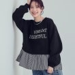 シューラルー(SHOO・LA・RUE/Cutie Blonde)の【あったか】裾レイヤード風裏起毛スウェット ブラック(019)