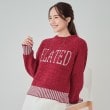 シューラルー(SHOO・LA・RUE/Cutie Blonde)の【S-LL】もちもち感がたまらない モールロゴリブ切替ニット レッド(063)