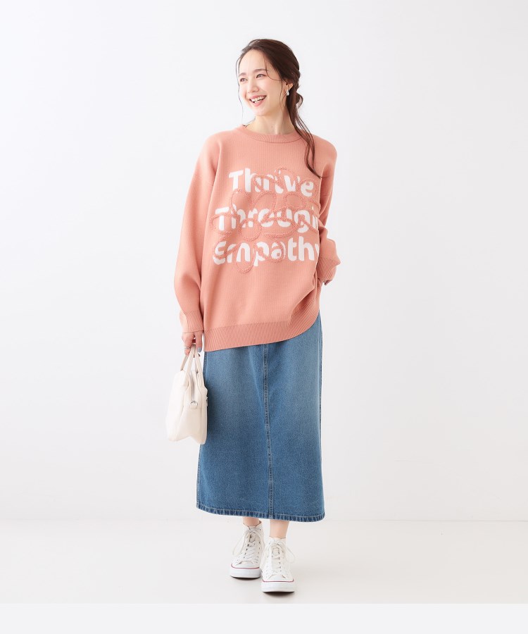 お花×ロゴ ゆるシルエットニット(ニット/セーター) | SHOO・LA お花×ロゴ ゆるシルエットニット(ニット/セーター) | SHOO・LA