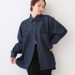 シューラルー(SHOO・LA・RUE/Cutie Blonde)の【洗える/S-LL】BIGポケット オーバーサイズデニムシャツ ネイビー(094)