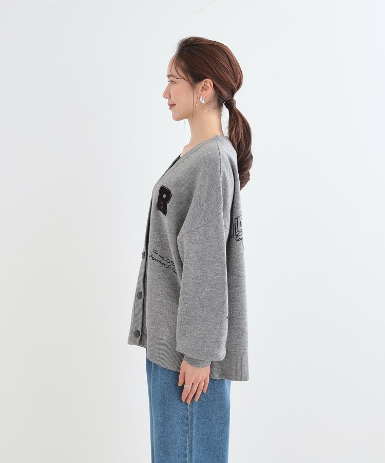 S-LL/体型カバー】刺繍アソート Vネック ゆるニットカーディガン S-LL/体型カバー】刺繍アソート Vネック ゆるニットカーディガン