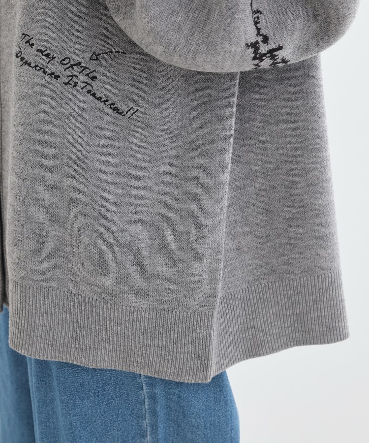 S-LL/体型カバー】刺繍アソート Vネック ゆるニットカーディガン S-LL/体型カバー】刺繍アソート Vネック ゆるニットカーディガン
