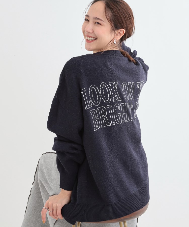 S-LL/体型カバー】刺繍アソート Vネック ゆるニットカーディガン S-LL/体型カバー】刺繍アソート Vネック ゆるニットカーディガン