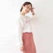 シューラルー(SHOO・LA・RUE/Cutie Blonde)の【S-LL/洗える】ショルダーフリルが目を惹く ロゴプリントロンT2