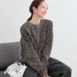シューラルー(SHOO・LA・RUE/Cutie Blonde)の【前後2WAY/コンパクト丈】ぽこぽこ MIXニットカーディガン チャコールグレー(014)