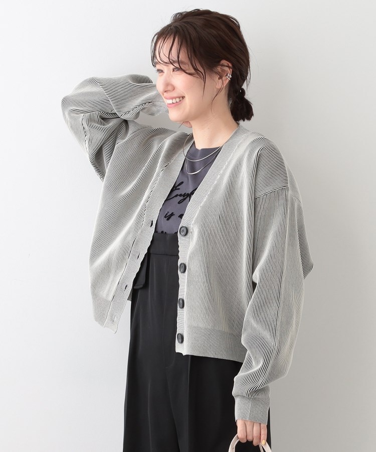 シューラルー(SHOO・LA・RUE/Cutie Blonde)の【着丈が選べる】スポンディッシュ配色畦カーディガン6