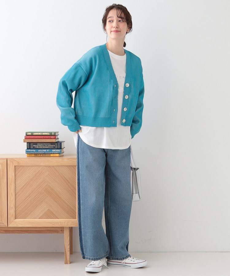 シューラルー(SHOO・LA・RUE/Cutie Blonde)の【着丈が選べる】スポンディッシュ配色畦カーディガン15