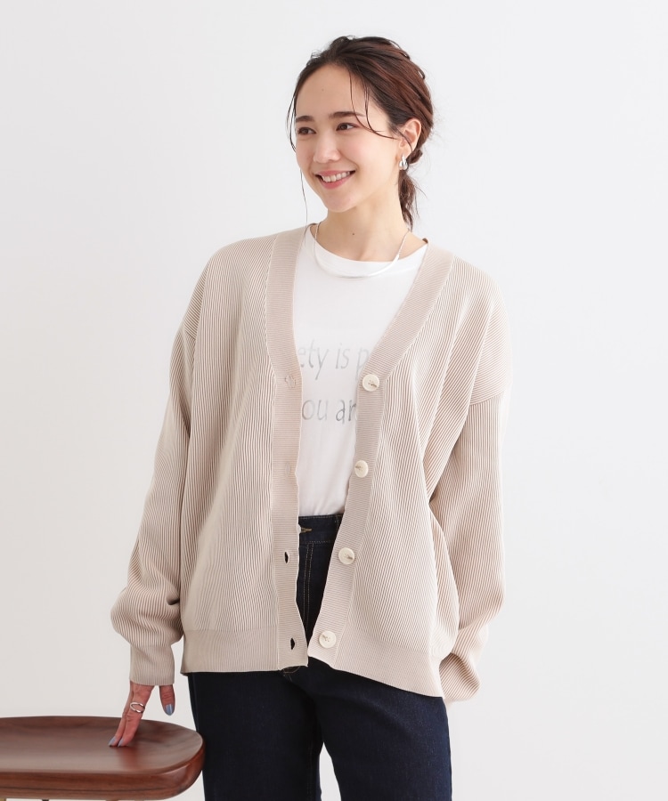シューラルー(SHOO・LA・RUE/Cutie Blonde)の【着丈が選べる】スポンディッシュ配色畦カーディガン18
