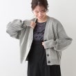 シューラルー(SHOO・LA・RUE/Cutie Blonde)の【着丈が選べる】スポンディッシュ配色畦カーディガン ブラック(519)
