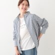 シューラルー(SHOO・LA・RUE/Cutie Blonde)の【洗える/S-LL】いろいろ ストライプシャツ ネイビー(394)
