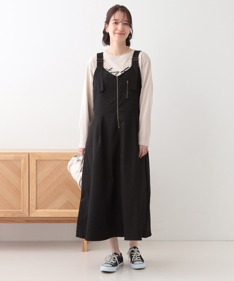S-LL】ロングシーズン着られる フロントZIPジャンスカ(マキシ S-LL】ロングシーズン着られる フロントZIPジャンスカ(マキシ