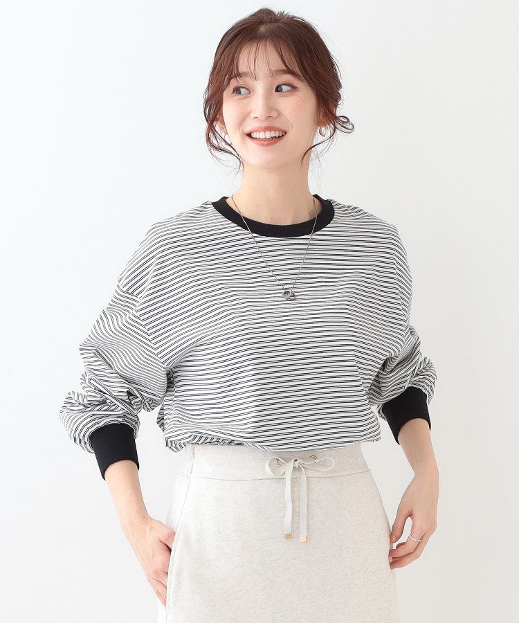 シューラルー(SHOO・LA・RUE/Cutie Blonde)の【洗える】ボーダーリブカットソー1