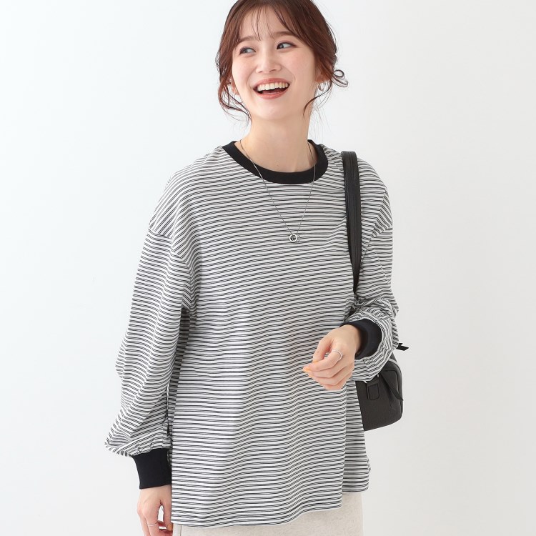 シューラルー(SHOO・LA・RUE/Cutie Blonde)の【洗える】ボーダーリブカットソー カットソー