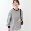 シューラルー(SHOO・LA・RUE/Cutie Blonde)の【洗える】ボーダーリブカットソー ホワイト(301)