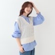 シューラルー(SHOO・LA・RUE/Cutie Blonde)のパッチワーク風 編み地切替えニットベスト2