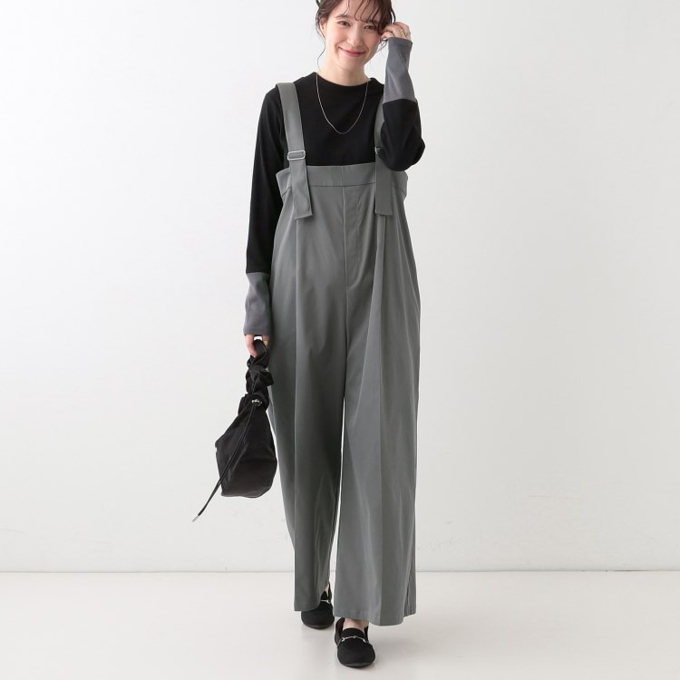シューラルー(SHOO・LA・RUE/Cutie Blonde)のゆるシルエットで大人見せ タック入りオールインワン オールインワン・サロペット