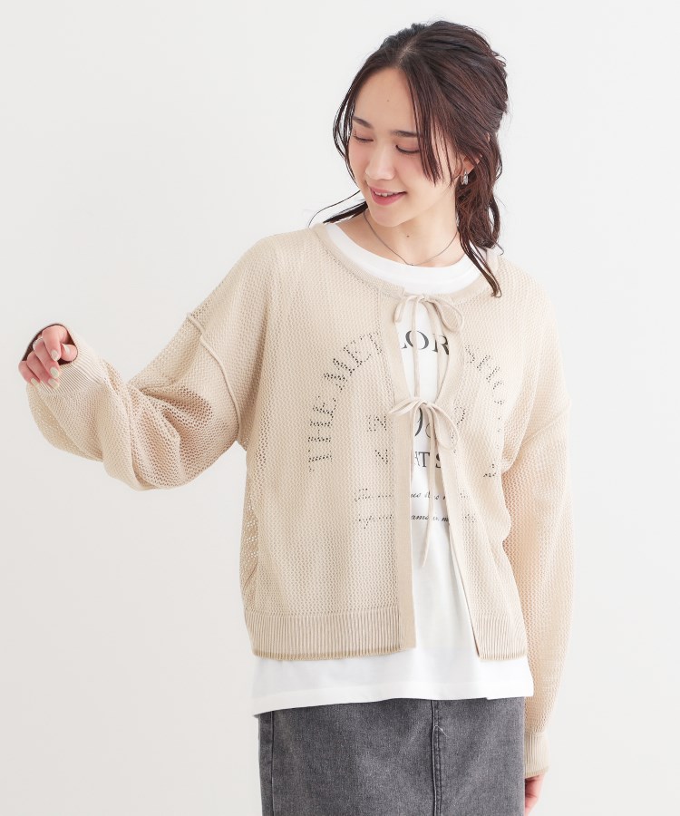 シューラルー(SHOO・LA・RUE/Cutie Blonde)の【S-LL/2点セット】前後2WAYで着られるメッシュニット＋ロゴTシャツ8