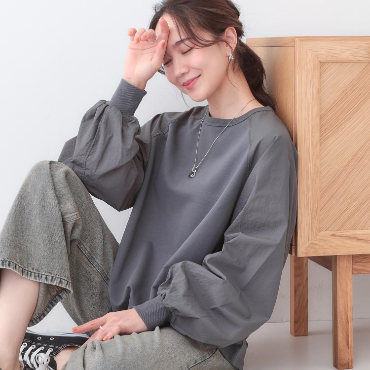 シューラルー(SHOO・LA・RUE/Cutie Blonde)の【洗える】季節の変わり目に ラグランナイロントップス カットソー