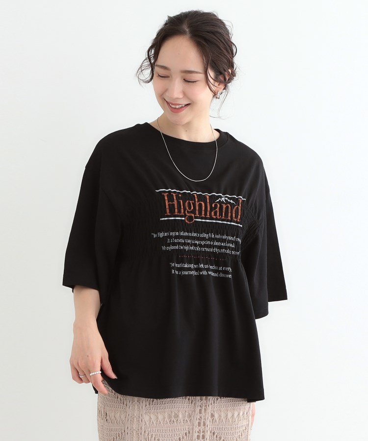 シューラルー(SHOO・LA・RUE/Cutie Blonde)の胸シャーリング ロゴTシャツ5