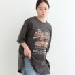 シューラルー(SHOO・LA・RUE/Cutie Blonde)の【洗える/選べる3柄】BIGプリントゆるTシャツ チャコールグレー(214)