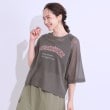 シューラルー(SHOO・LA・RUE/Cutie Blonde)の【S-LL】シアー感がこなれ見え お袖ゆったりロゴニット1