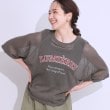 シューラルー(SHOO・LA・RUE/Cutie Blonde)の【S-LL】シアー感がこなれ見え お袖ゆったりロゴニット チャコールグレー(114)